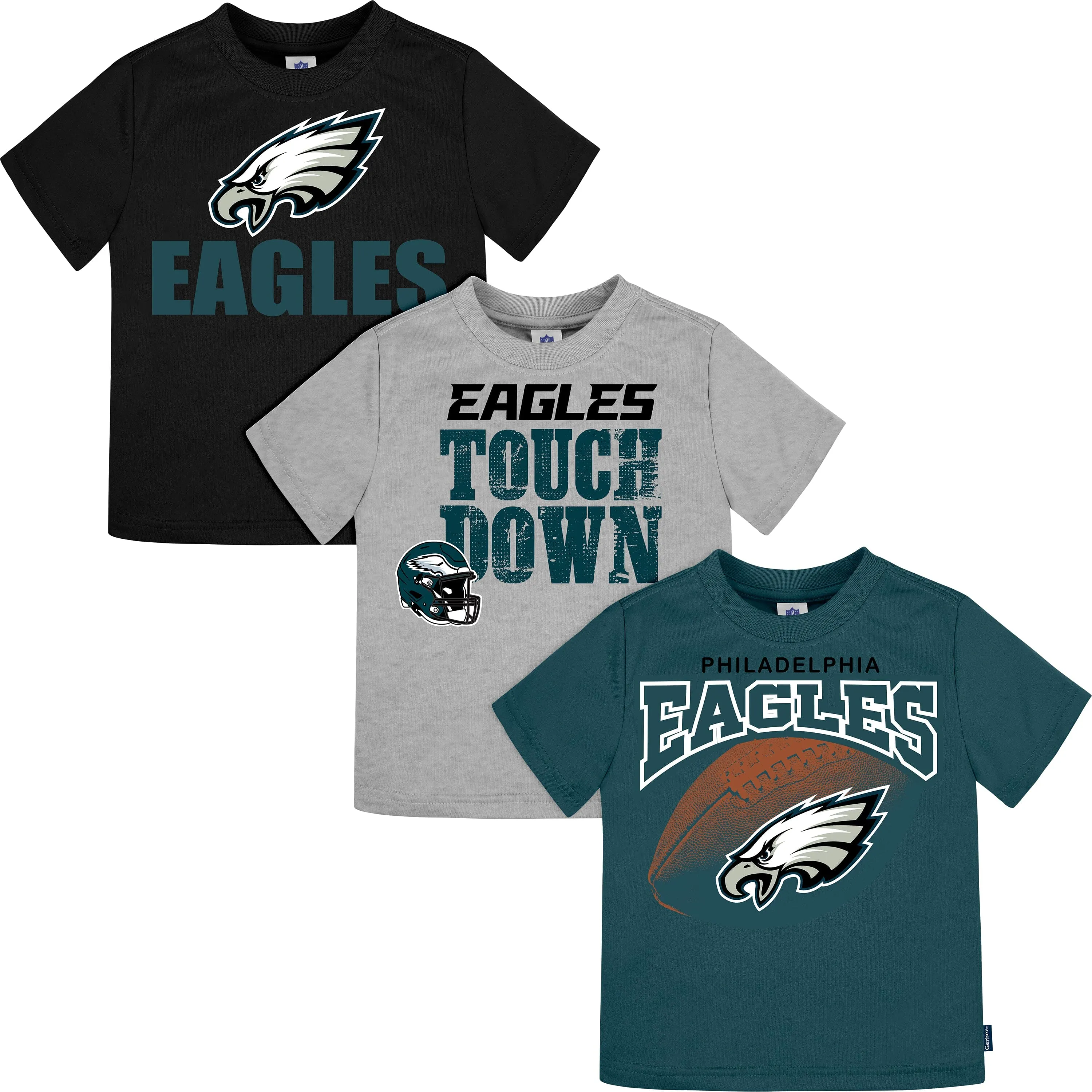 3-Pack Baby & Toddler Boys Eagles Short Sleeve Shirts