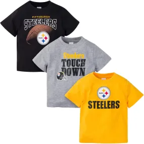 3-Pack Baby & Toddler Boys Steelers Short Sleeve Shirts