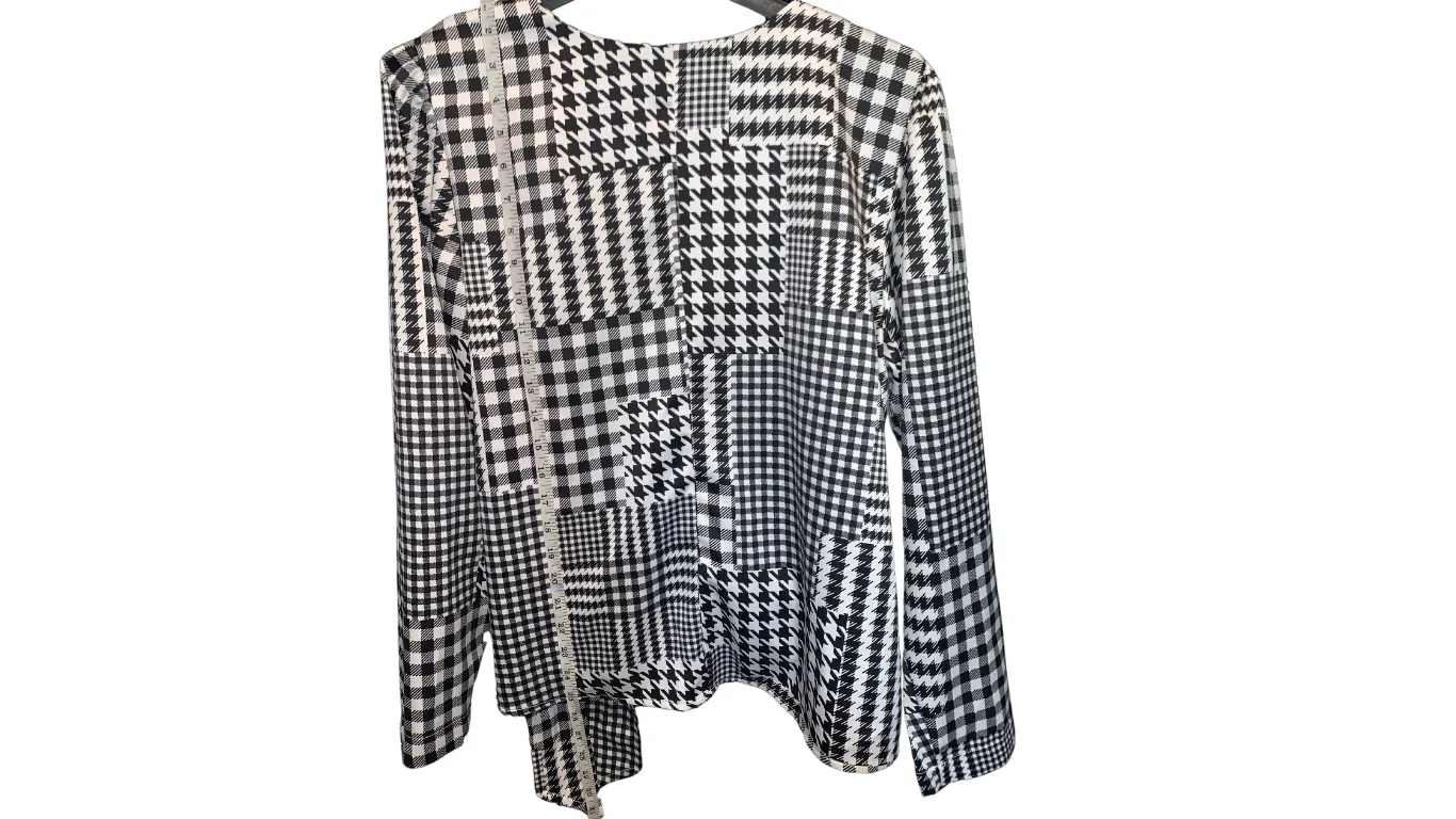 Ann Taylor Houndstooth Camp Shirt; L