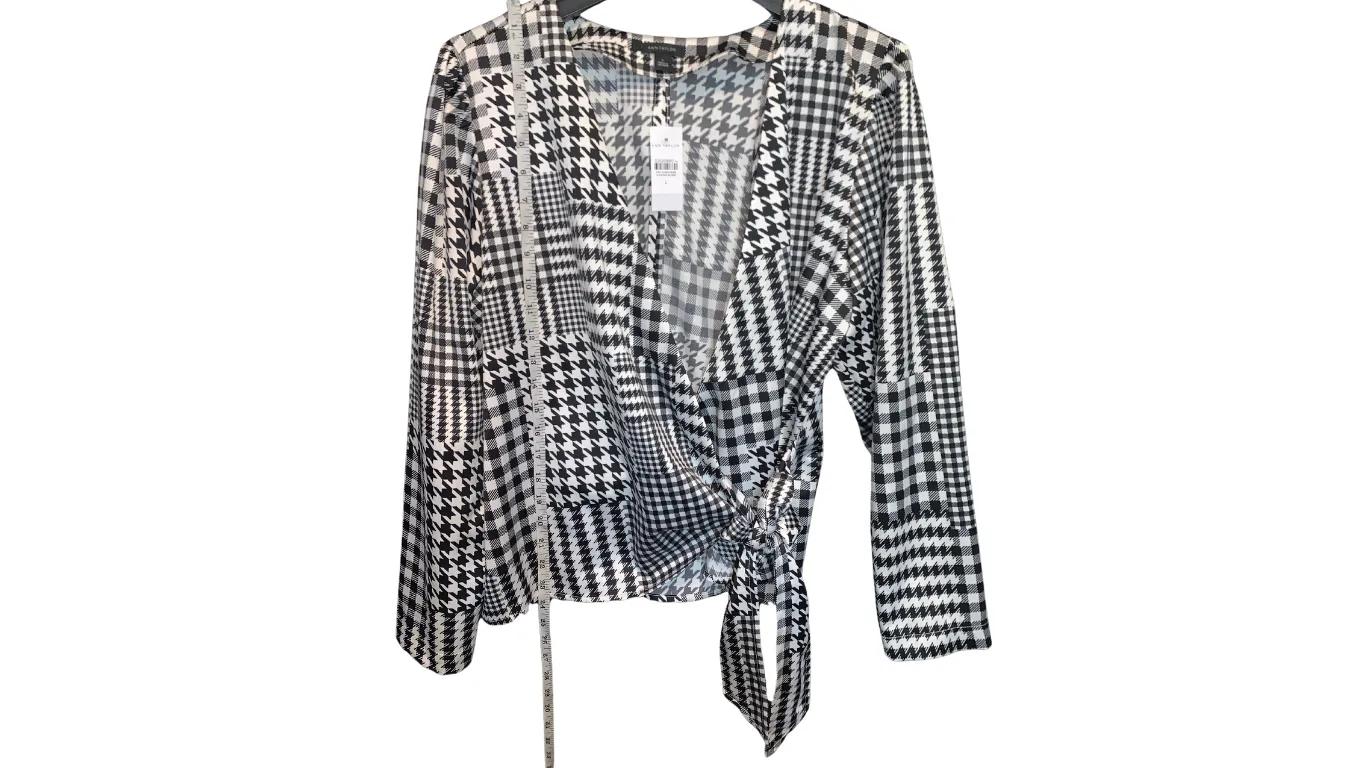 Ann Taylor Houndstooth Camp Shirt; L