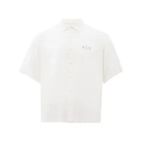 Armani Exchange Elegant White Viscose Shirt for Men