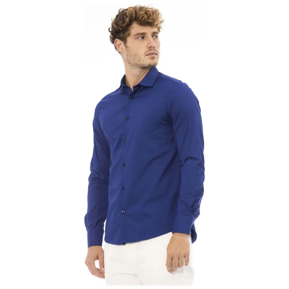 Baldinini Trend Blue Polyester Men Shirt