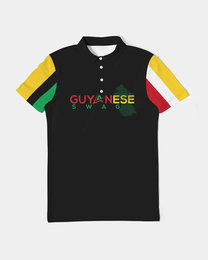 Black Guyanese Swag™ Men's Slim Fit Short Sleeve Polo