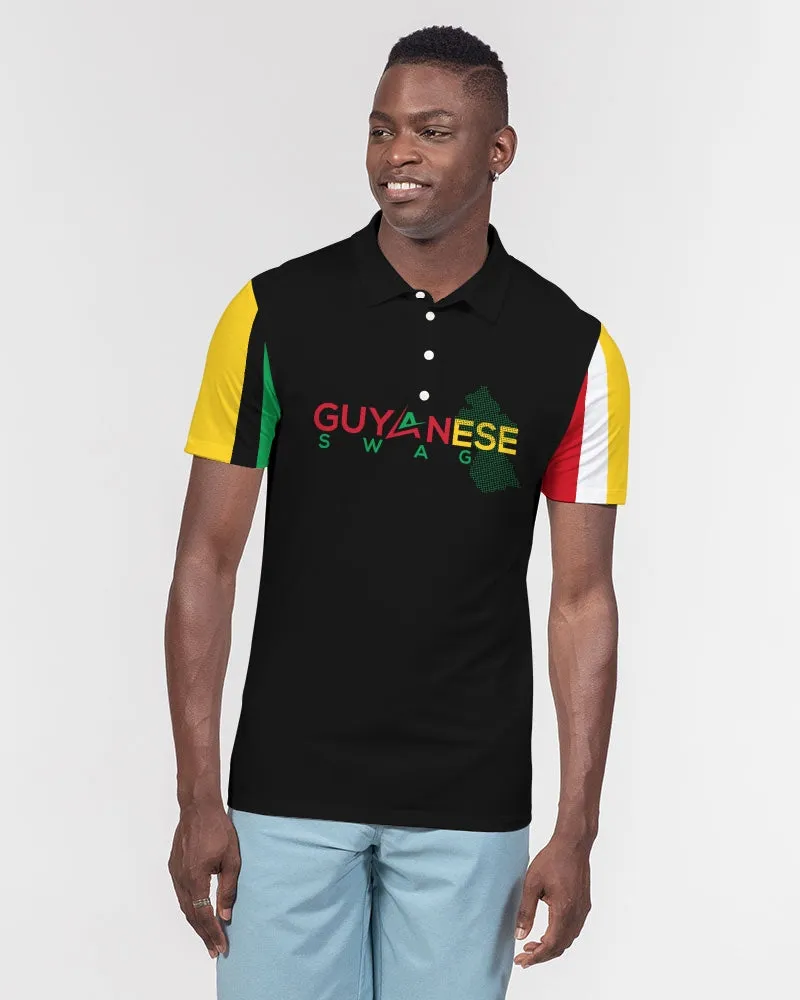 Black Guyanese Swag™ Men's Slim Fit Short Sleeve Polo