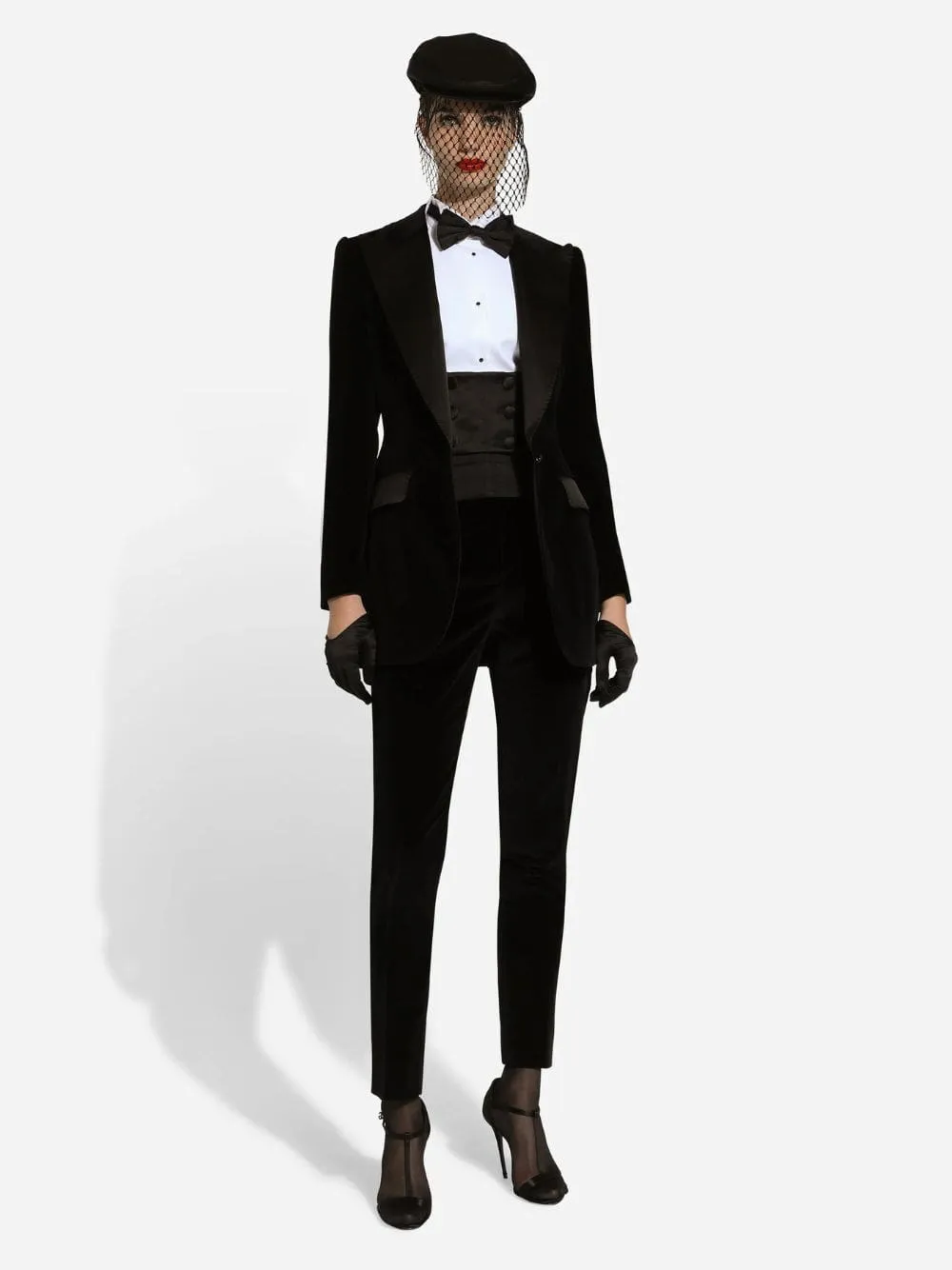 Black Single-Breasted Velvet Turlington Tuxedo Jacket