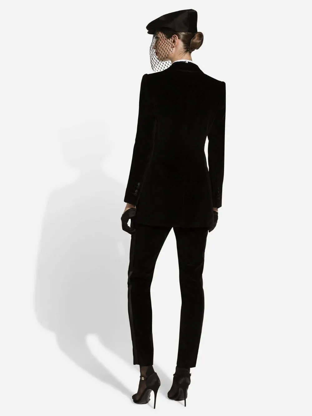 Black Single-Breasted Velvet Turlington Tuxedo Jacket