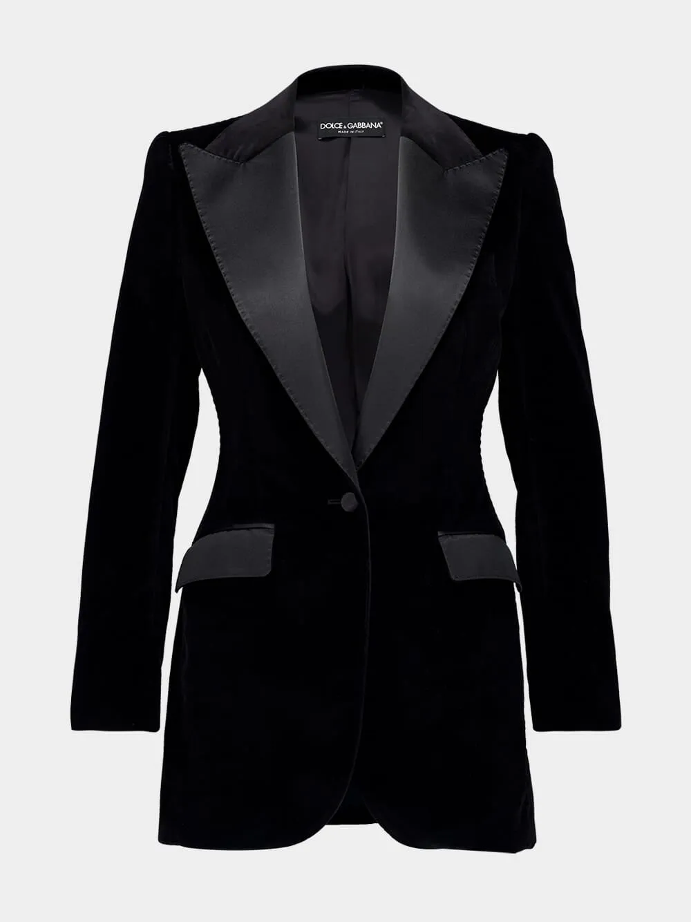 Black Single-Breasted Velvet Turlington Tuxedo Jacket