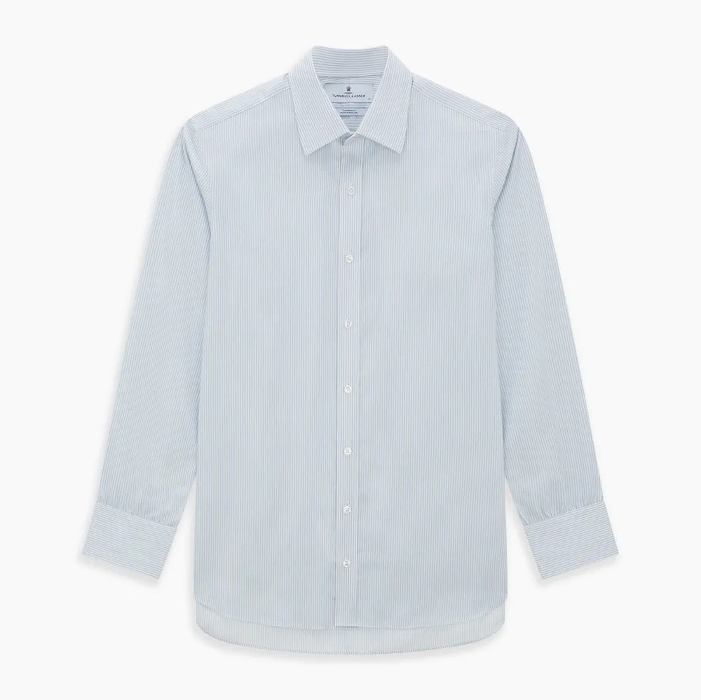 Blue and White Pencil Stripe Cashmerello Mayfair Shirt