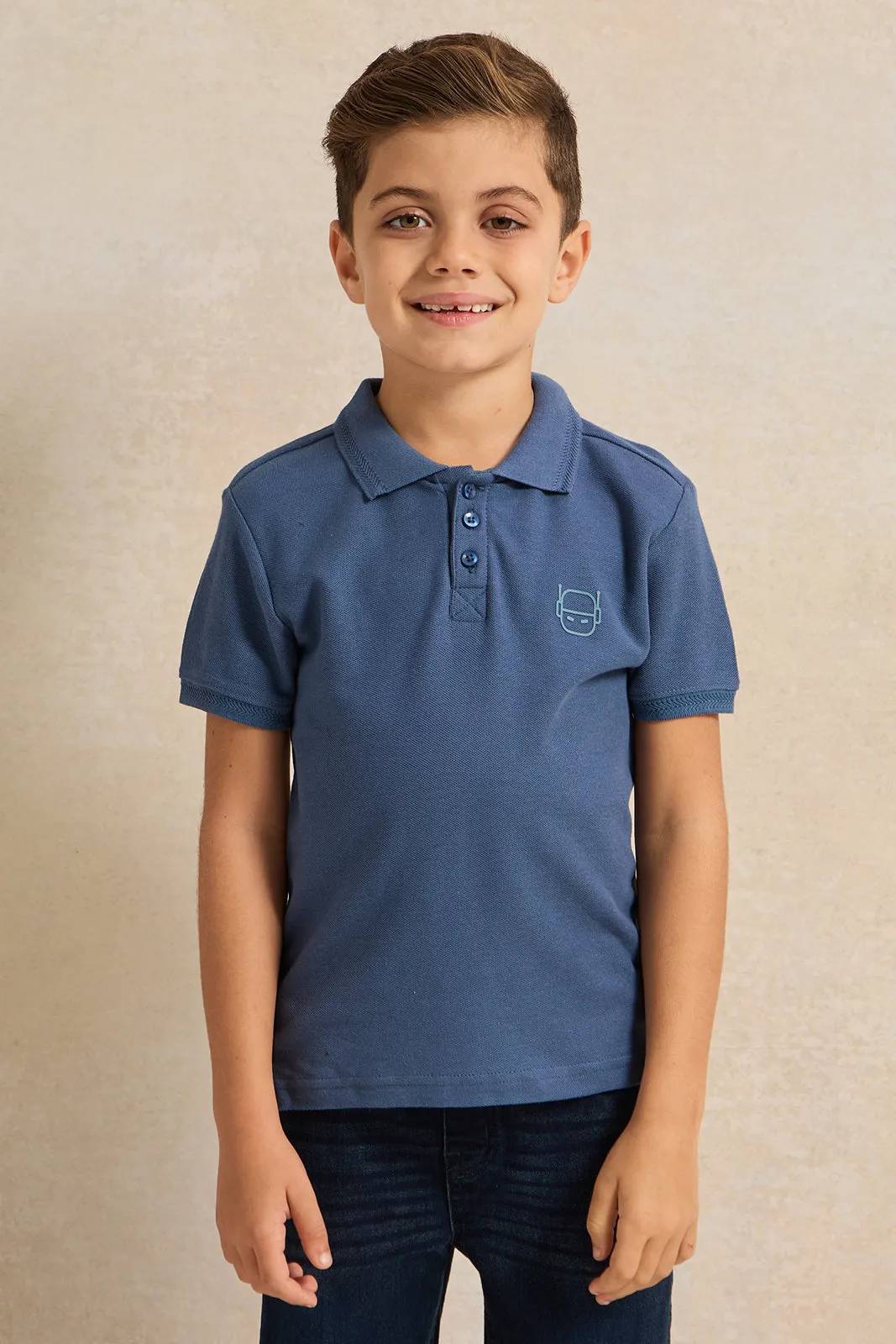 Boys Blue Collared Polo Shirt