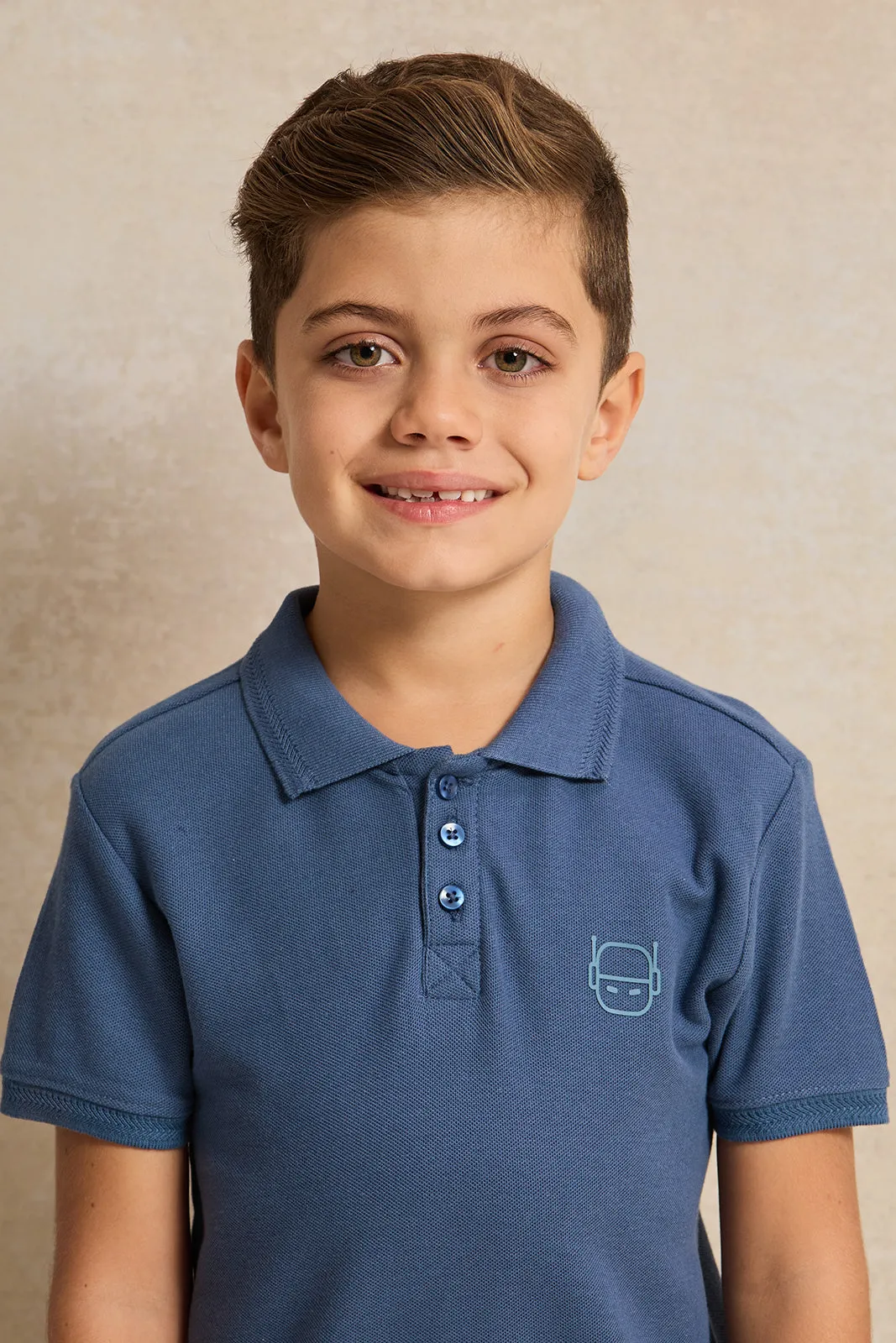 Boys Blue Collared Polo Shirt