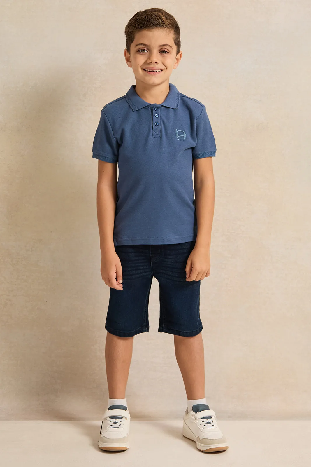 Boys Blue Collared Polo Shirt