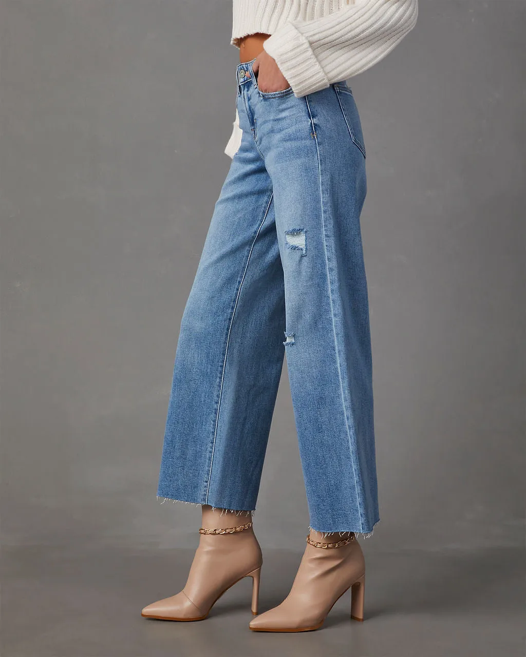 Caleb High Rise Wide Leg Stretch Jeans