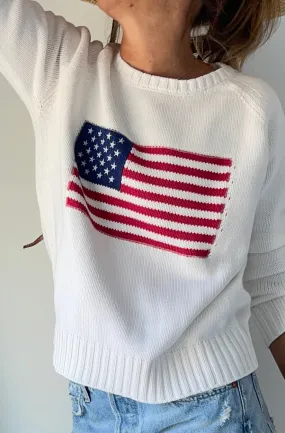 Campus White Flag Sweater