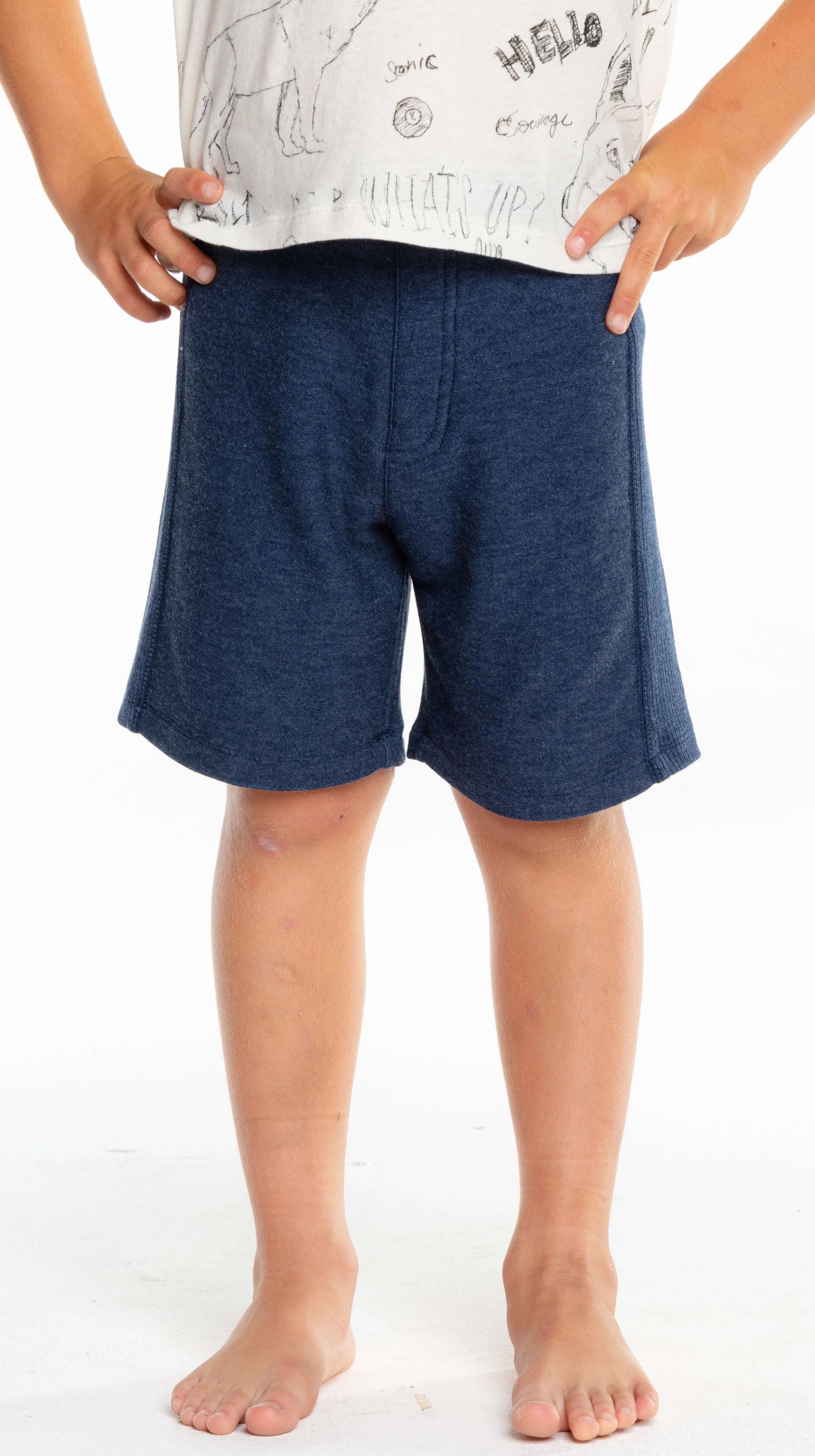 Chaser Boys Cozy Knit Rib Panel Shorts - Avalon