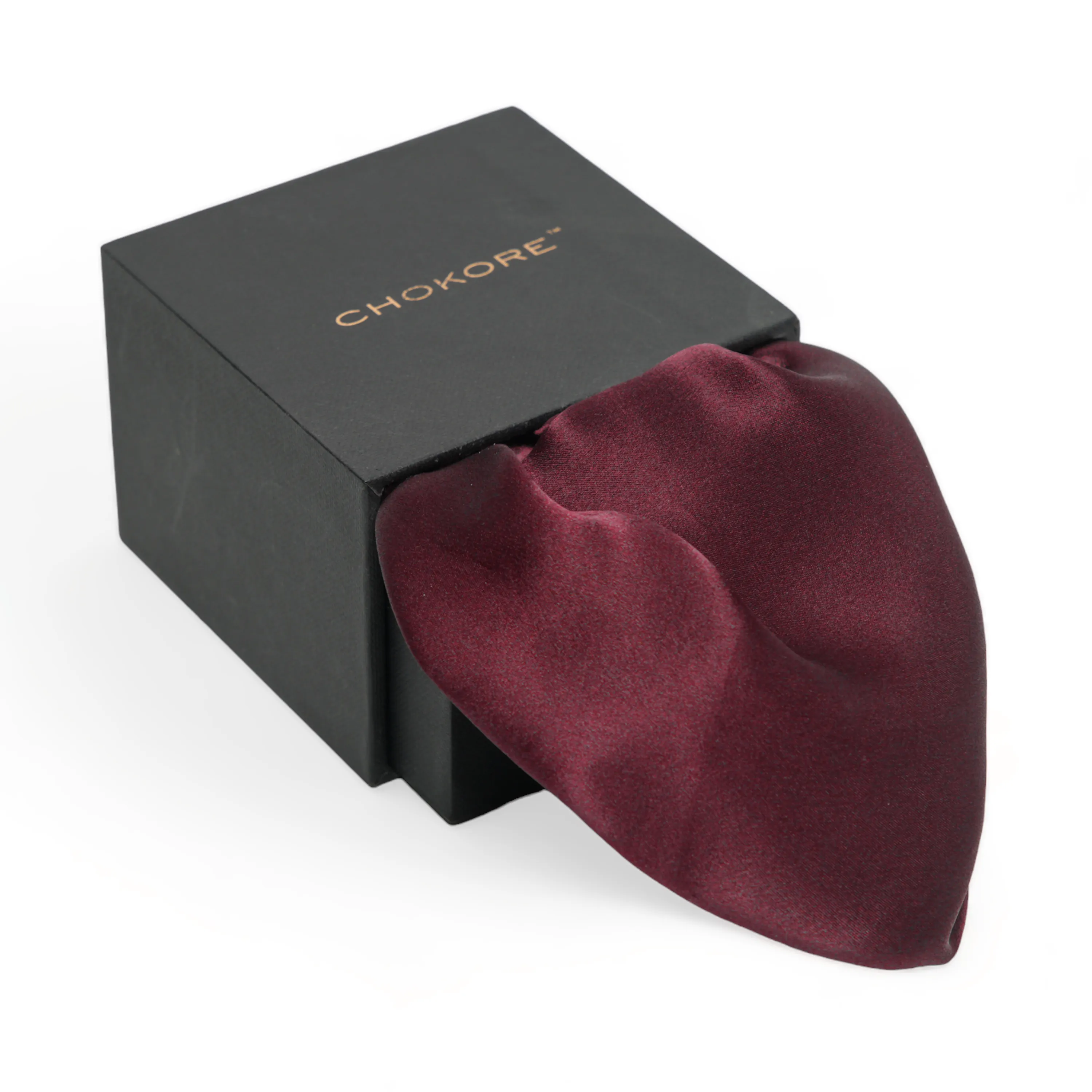 Chokore Burgundy & Mustard Silk Pocket Square - Solids Range