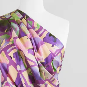 Cotton Satin - Purple Resonate Neon Woven Fabric by Nerida Hansen