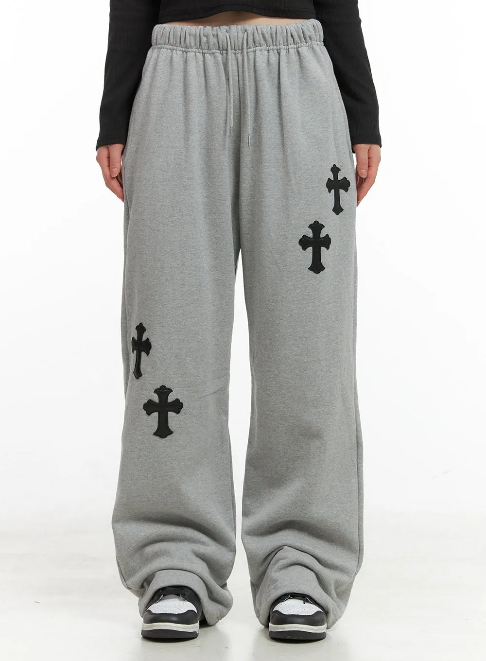 Cozy Patchwork Graphic Sweatpants CG419