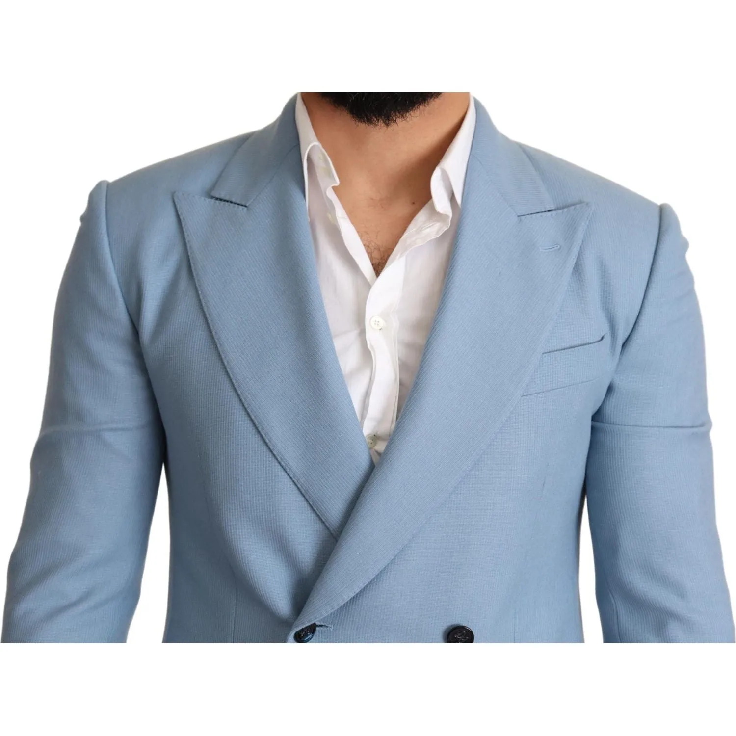 Dolce & Gabbana Elegant Blue Cashmere-Silk Men's Blazer