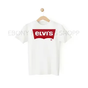 Elvi's Fun Elvis Vs Levi Funny White T-shirts Sarcastic Unisex Adult Men Women T Shirts