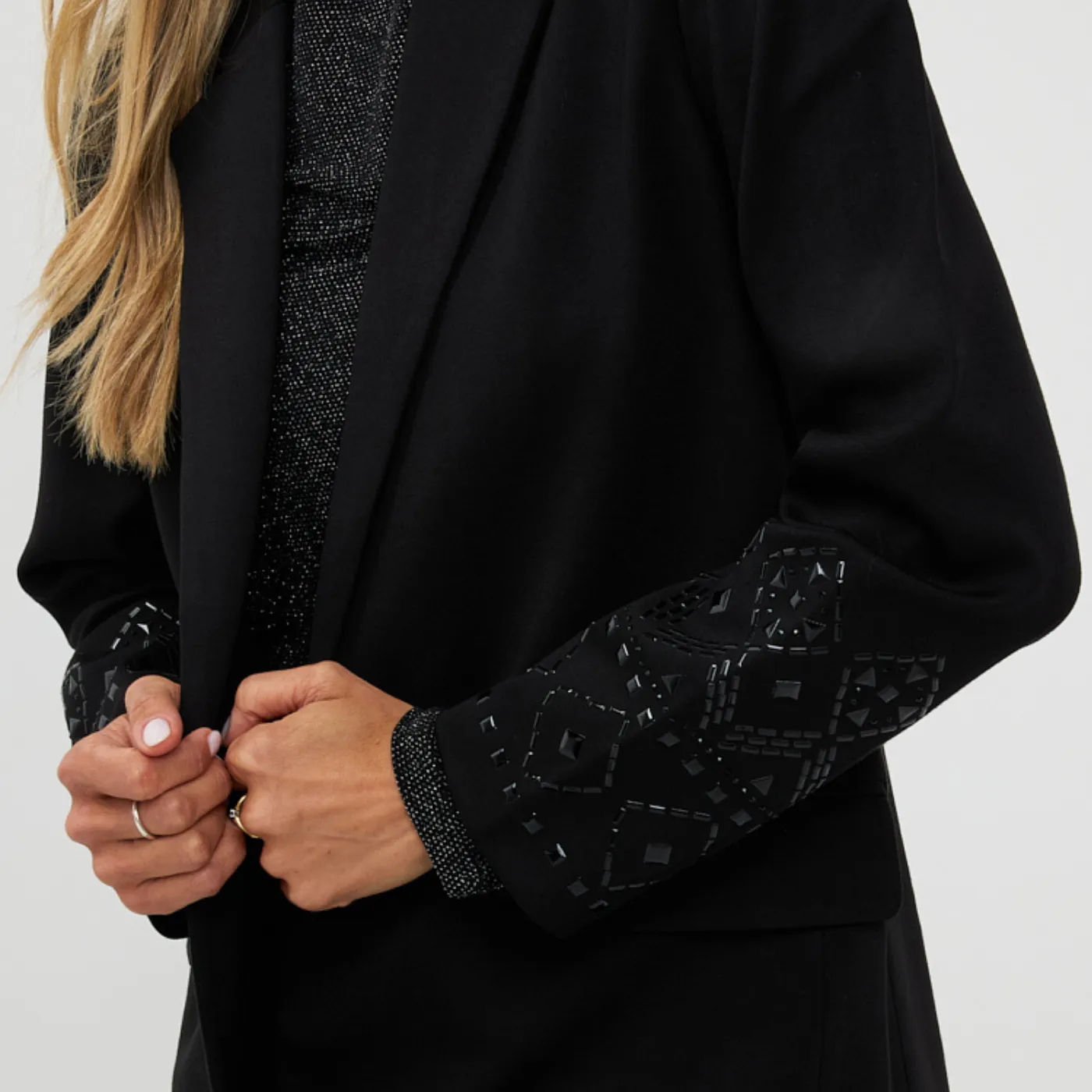 Esqualo Blazer with Sleeve Embellishment