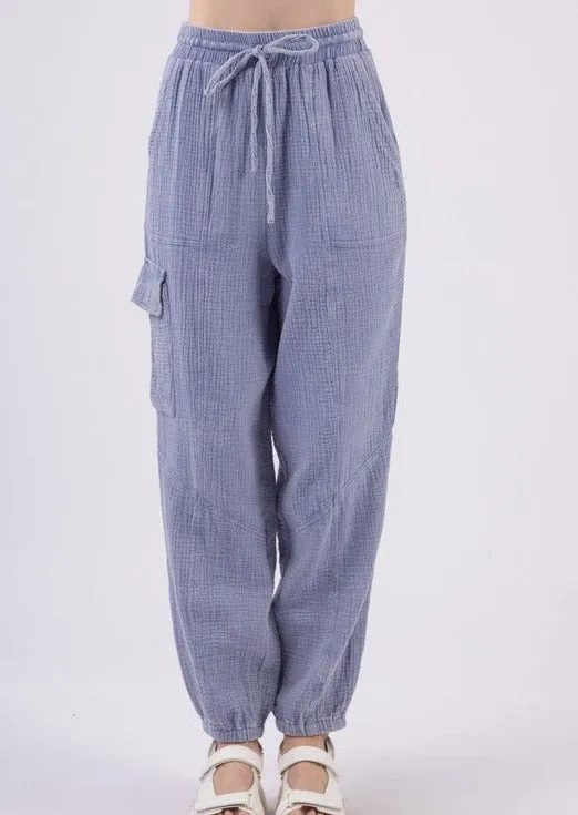 FINAL SALE - Comfy Gauze Joggers - 2 Colors!