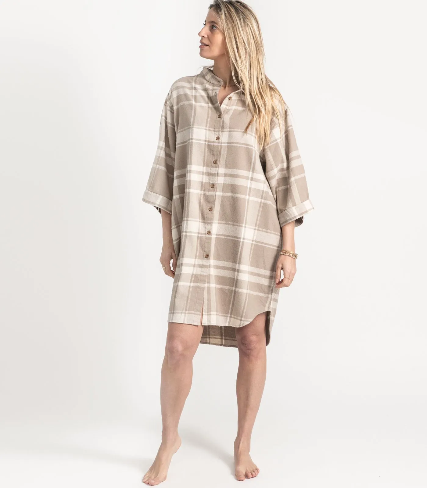 Flannelette Night Shirt - Plaid