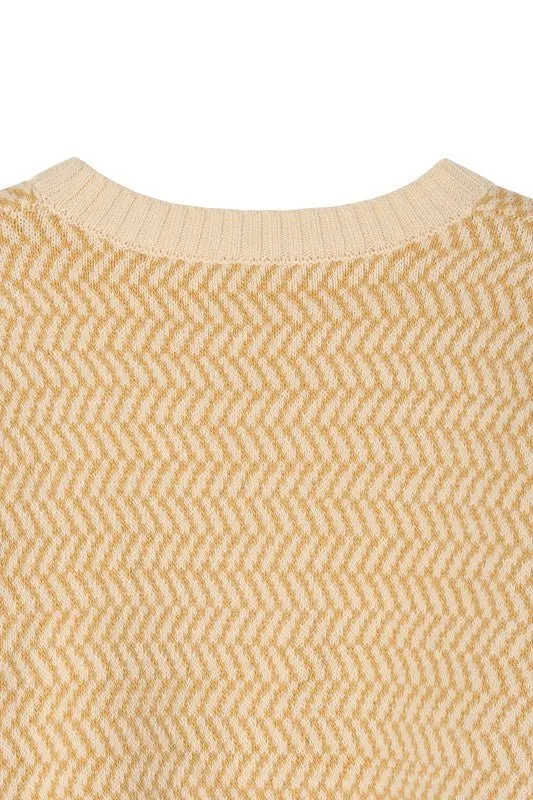 Herringbone Crew Neck Sweater