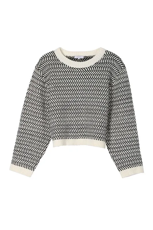 Herringbone Crew Neck Sweater