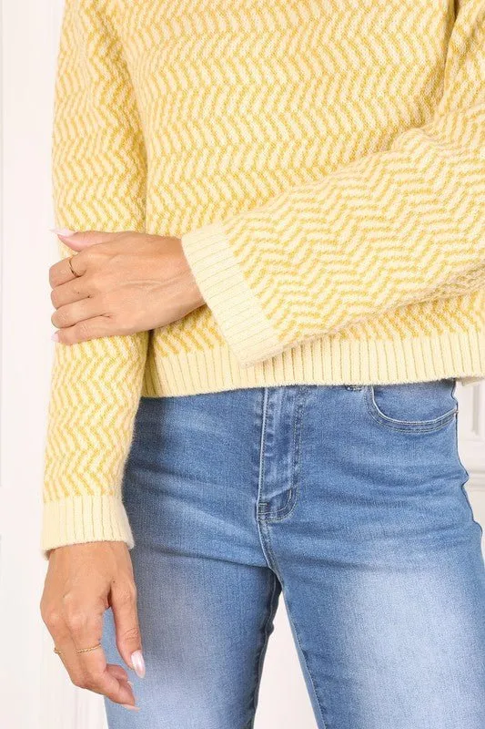 Herringbone Crew Neck Sweater