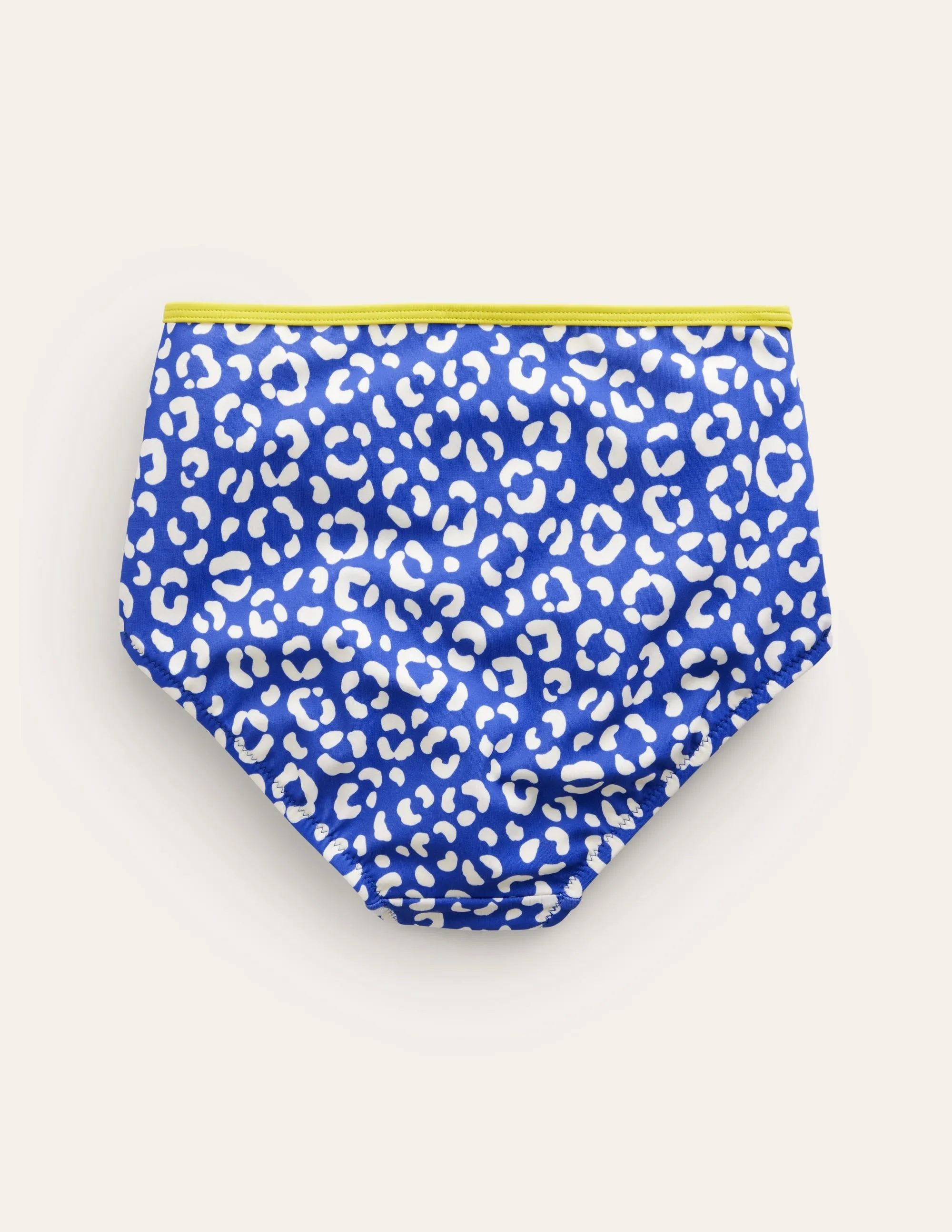 High Waisted Bikini Bottoms-Blue Leopard