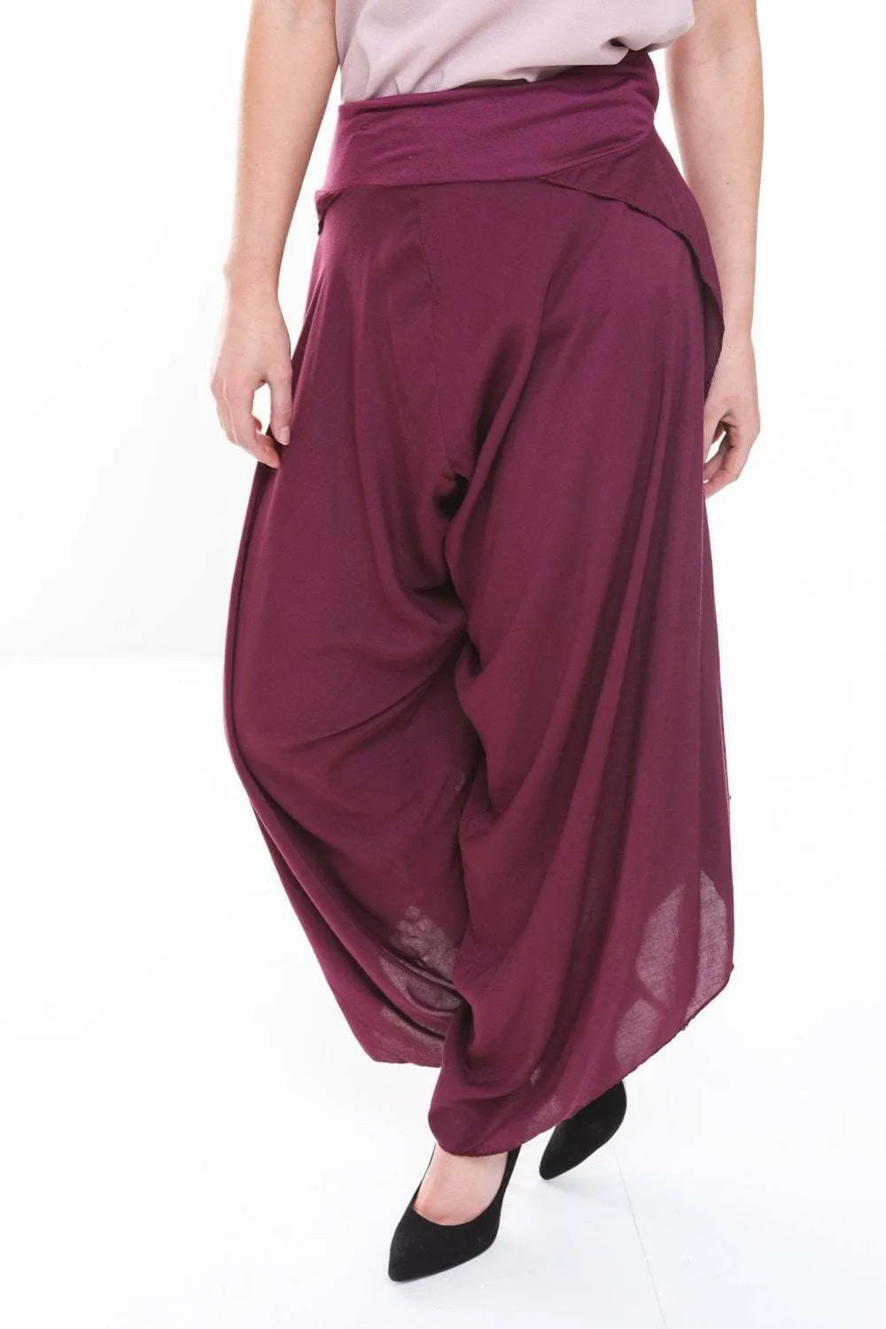 High Waisted Split Side Harem Pants