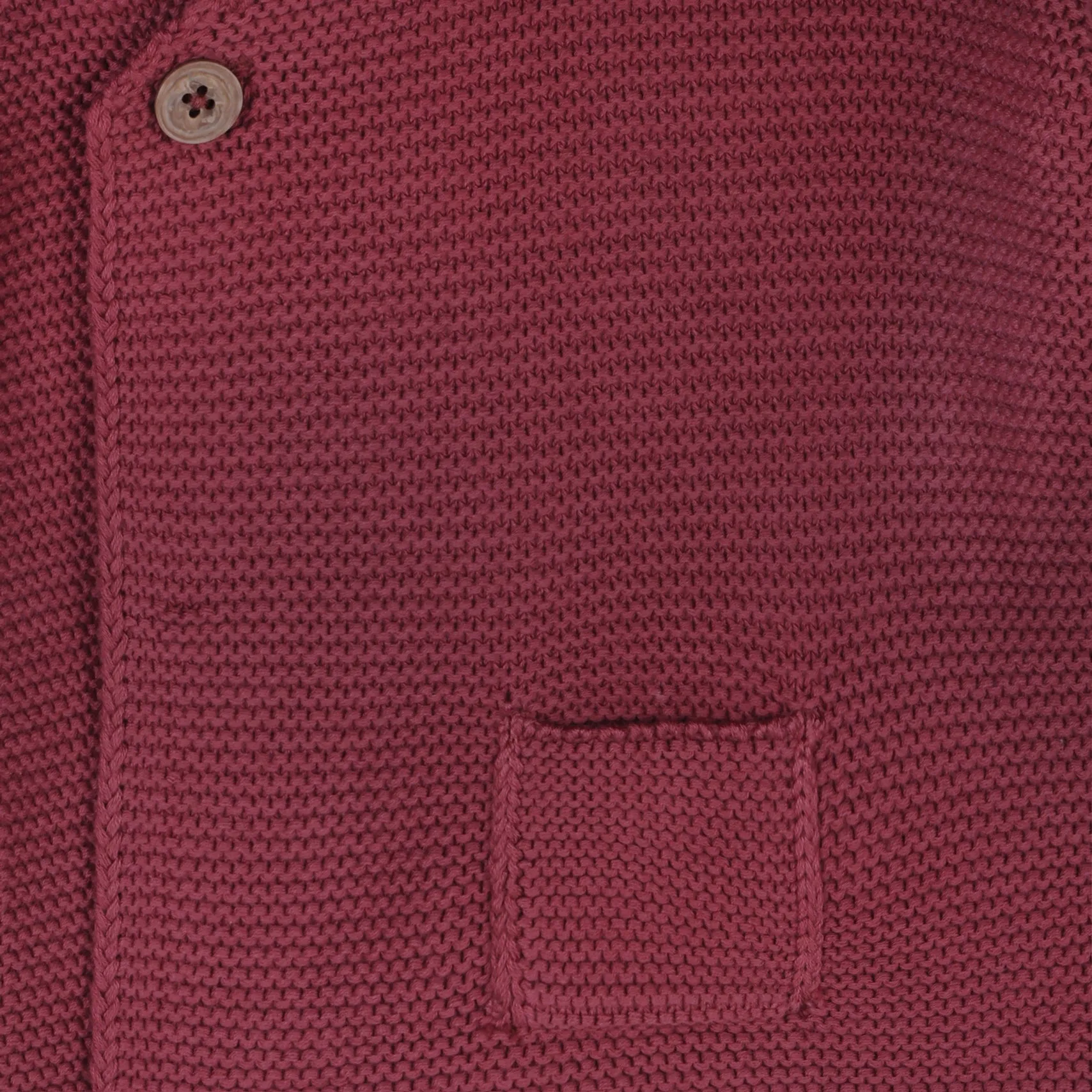 Hooded Button & Pocket Sweater - Berry