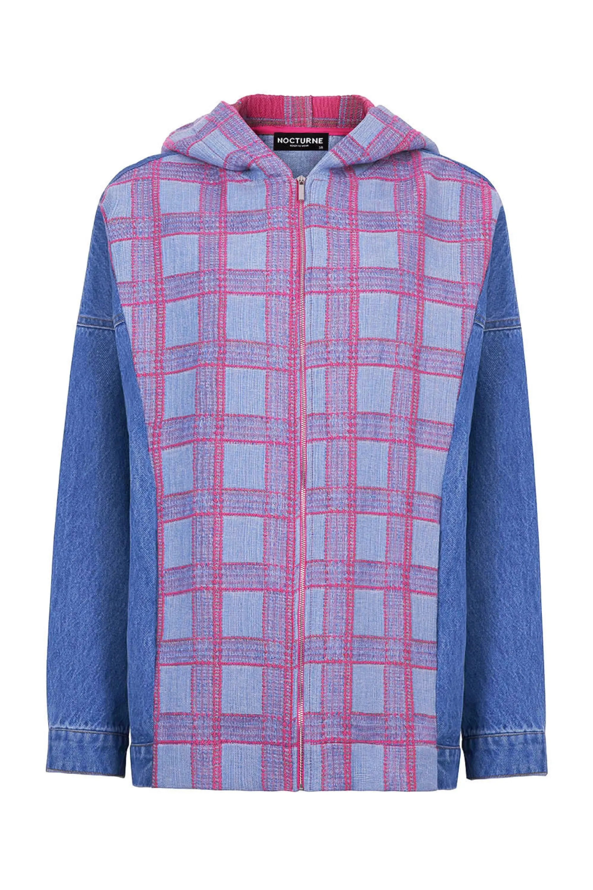 Hooded Plaid and Jean Jacket (Final Sale)