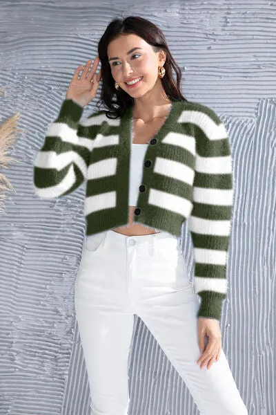 Kamila Striped Button Up Cropped Cardigan | 5 Colors