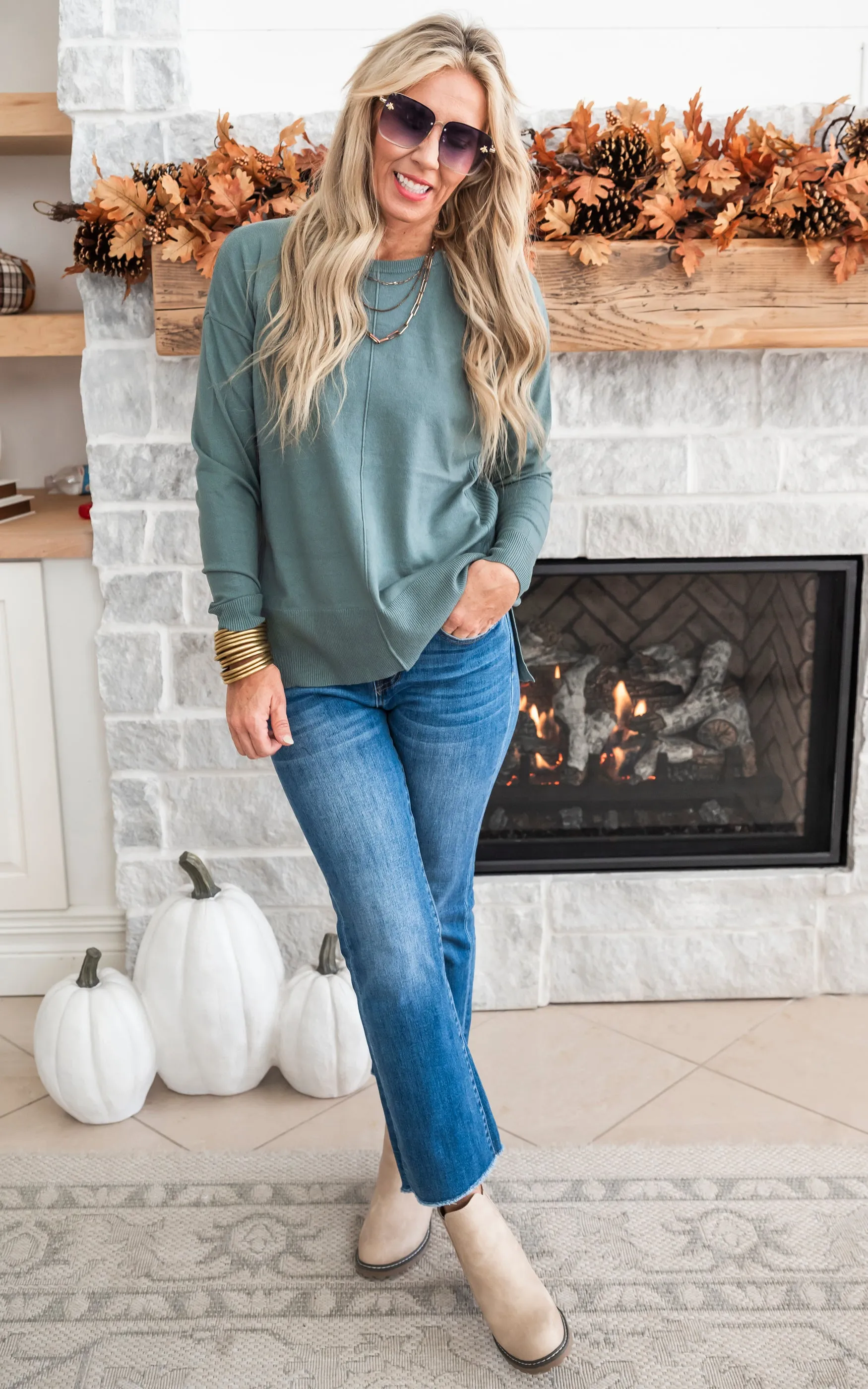 Keep it Classy Olive Boat Neck Sweater