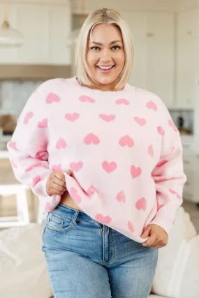 Love Me More Heart Knit Sweater