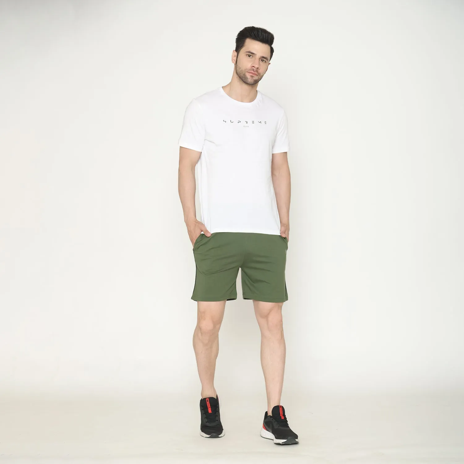 Men's Men's Solid Knitted Shorts - Olive