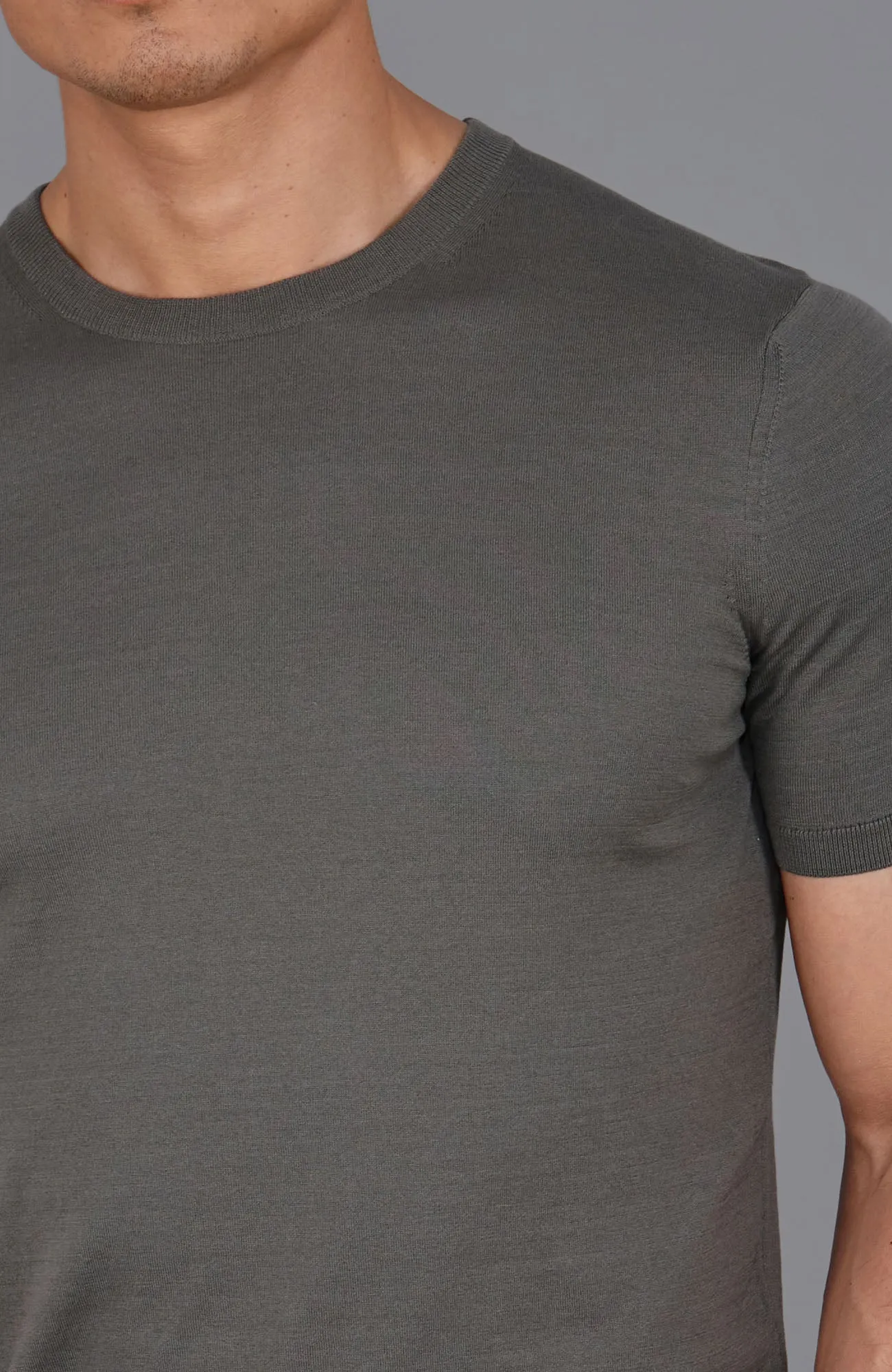 Mens Superfine Mercerised Cotton Knitted T-Shirt