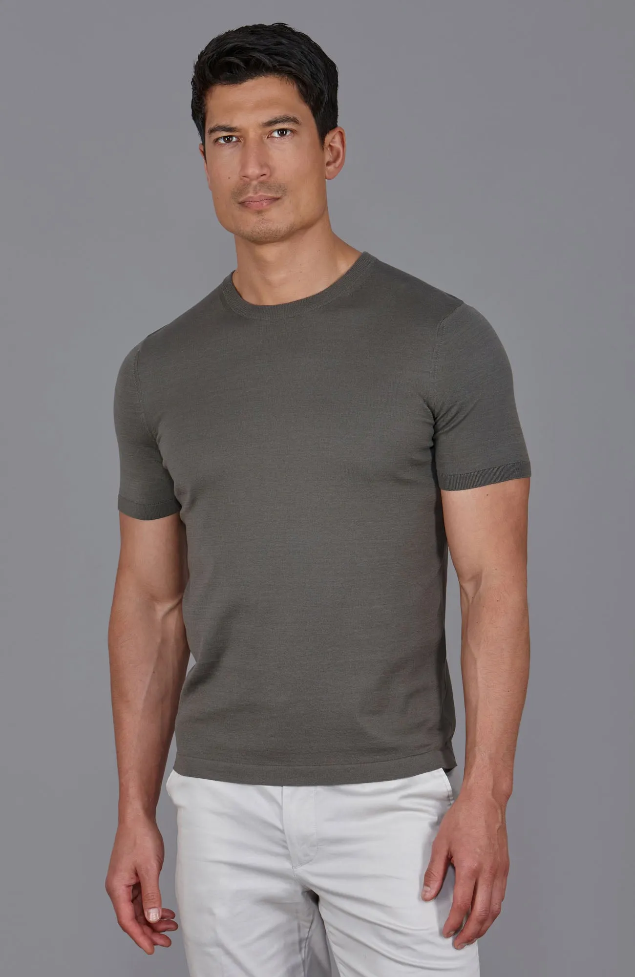 Mens Superfine Mercerised Cotton Knitted T-Shirt