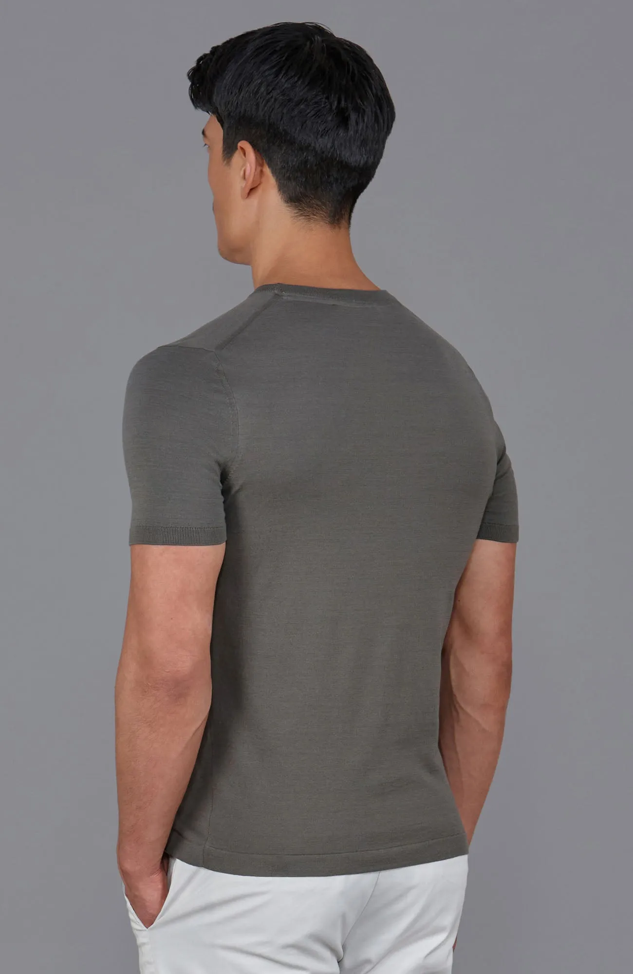 Mens Superfine Mercerised Cotton Knitted T-Shirt