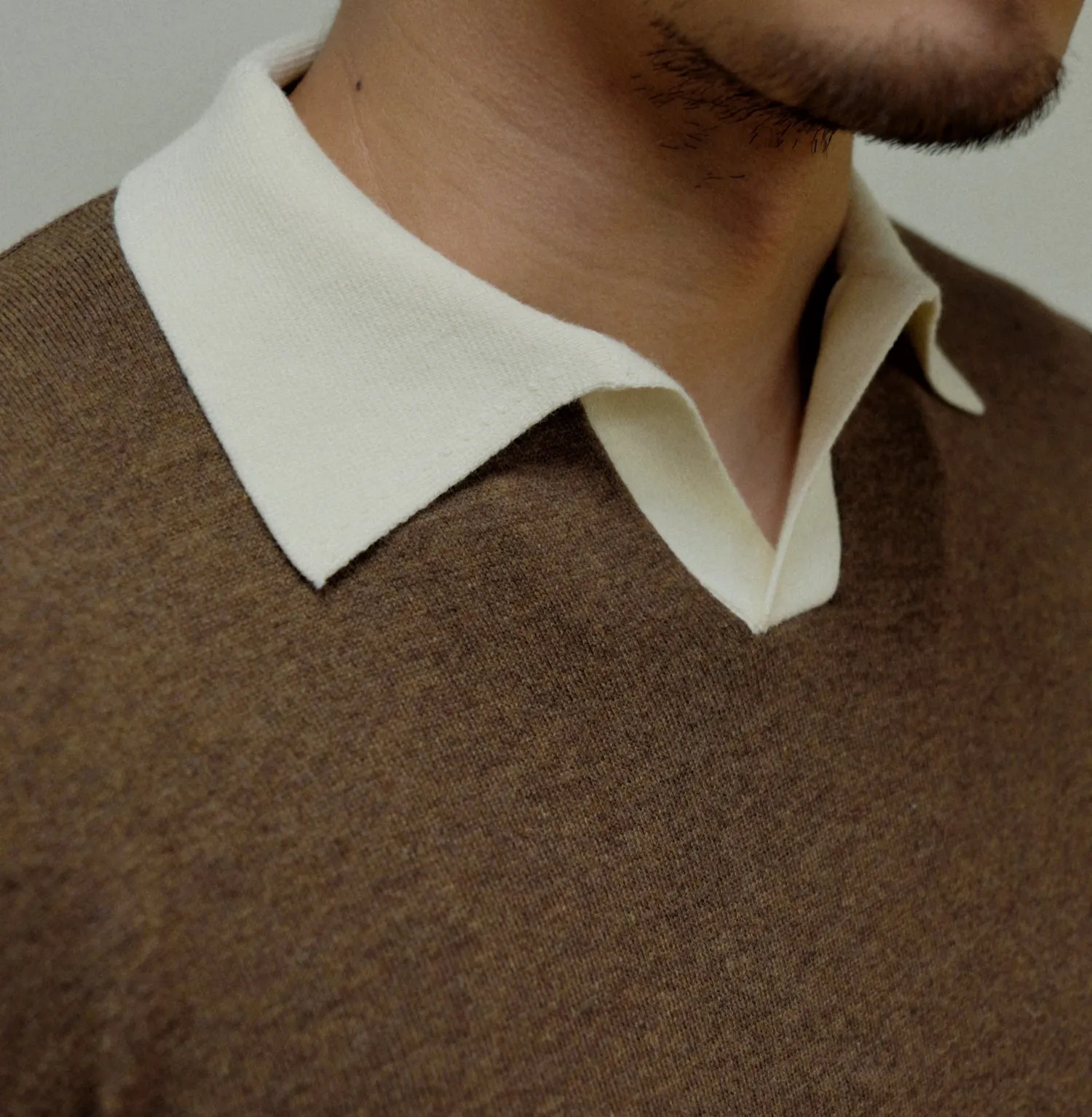 Men's Two Tone Johnny Collar Polo