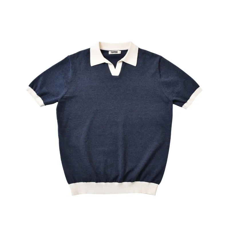 Men's Two Tone Johnny Collar Polo