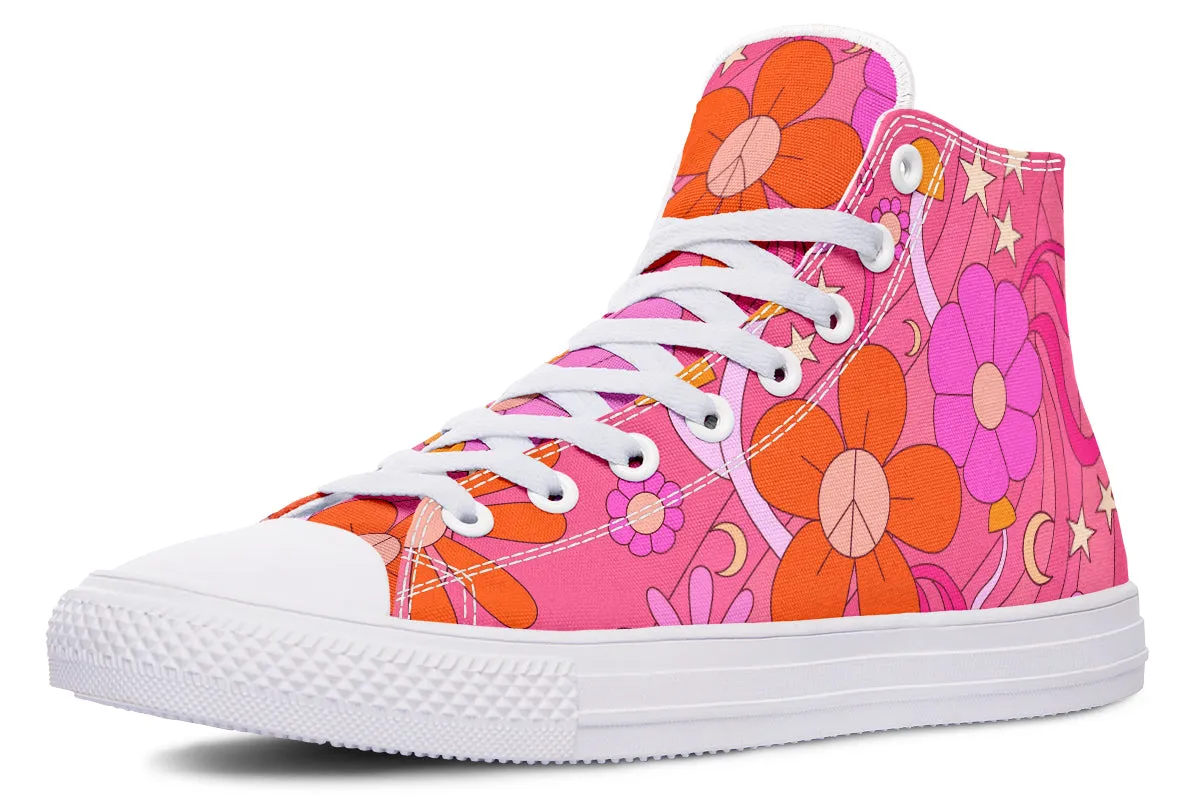 Molly's Mismatched Retro Daisies High Tops