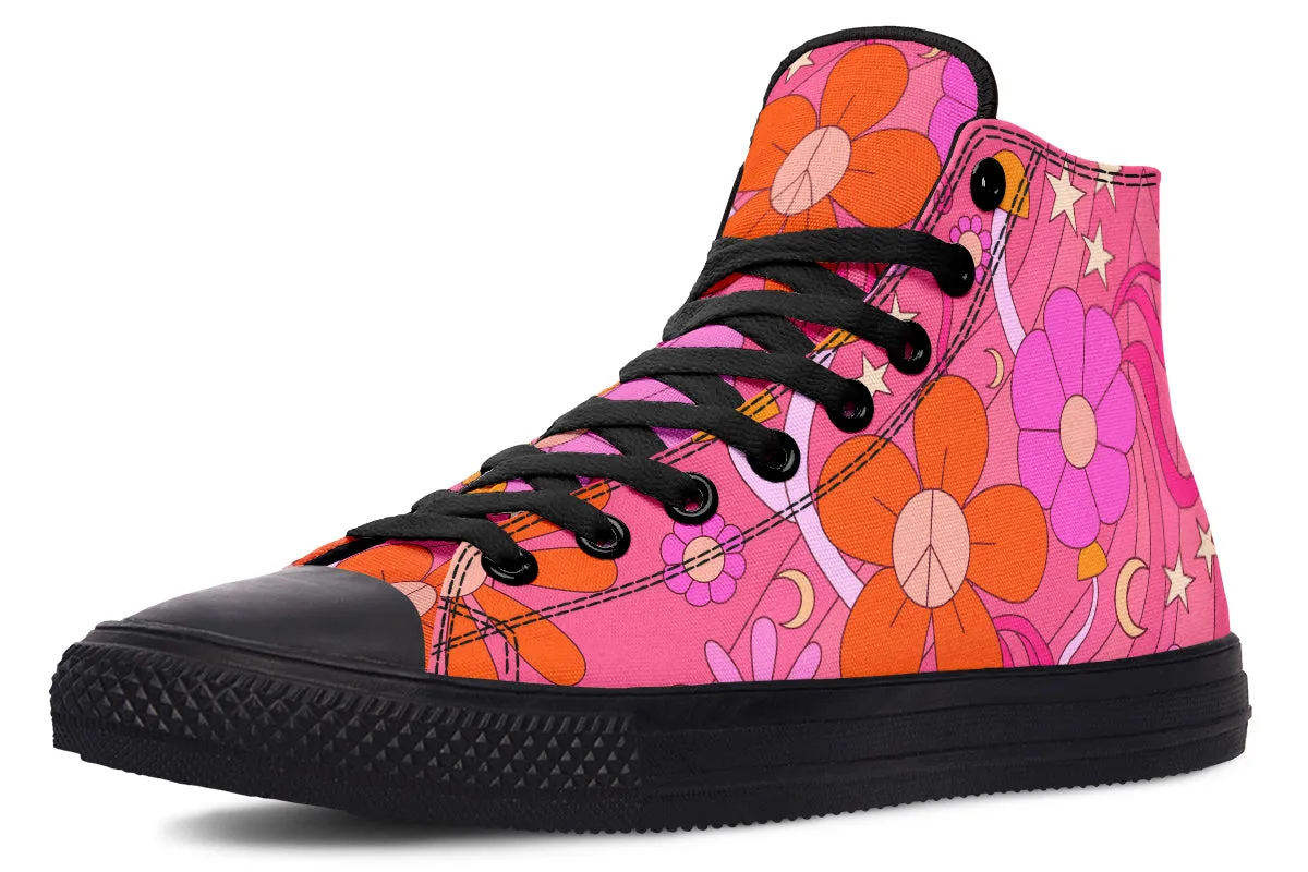 Molly's Mismatched Retro Daisies High Tops