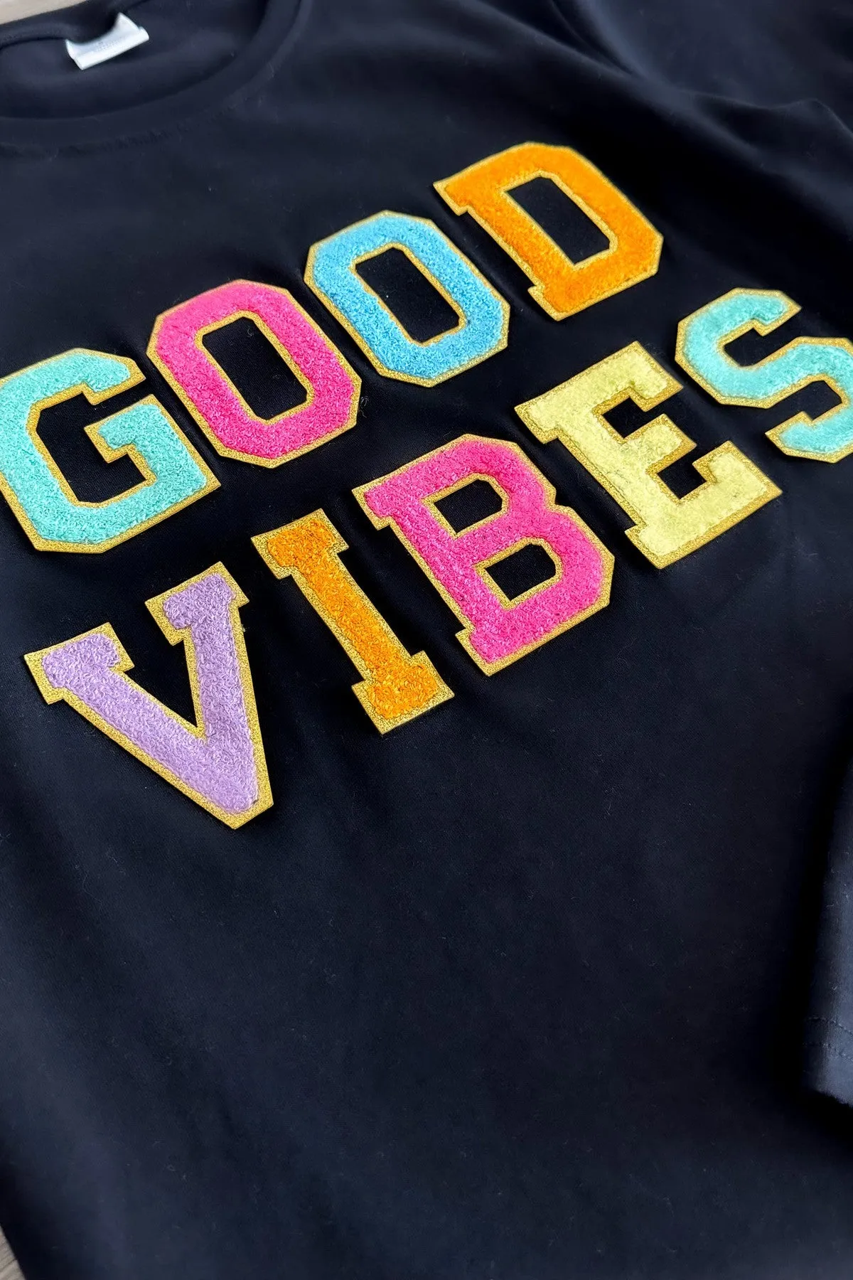 Mom & Me - "Good Vibes" Rainbow Chenille Patch Top