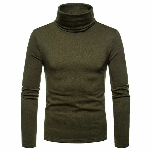 New Men's Shirt Streetwear Warm Winter Warm High Neck Pullover Jumper Tops Turtleneck Fashion Shirt 4 Colors High Quality Blouse