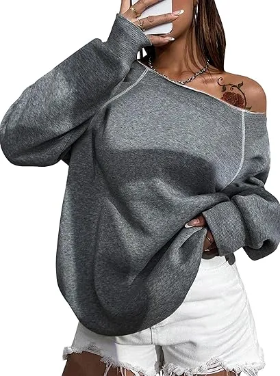 NY Grey Comfy Pullover Sweatshirt w/Pockets