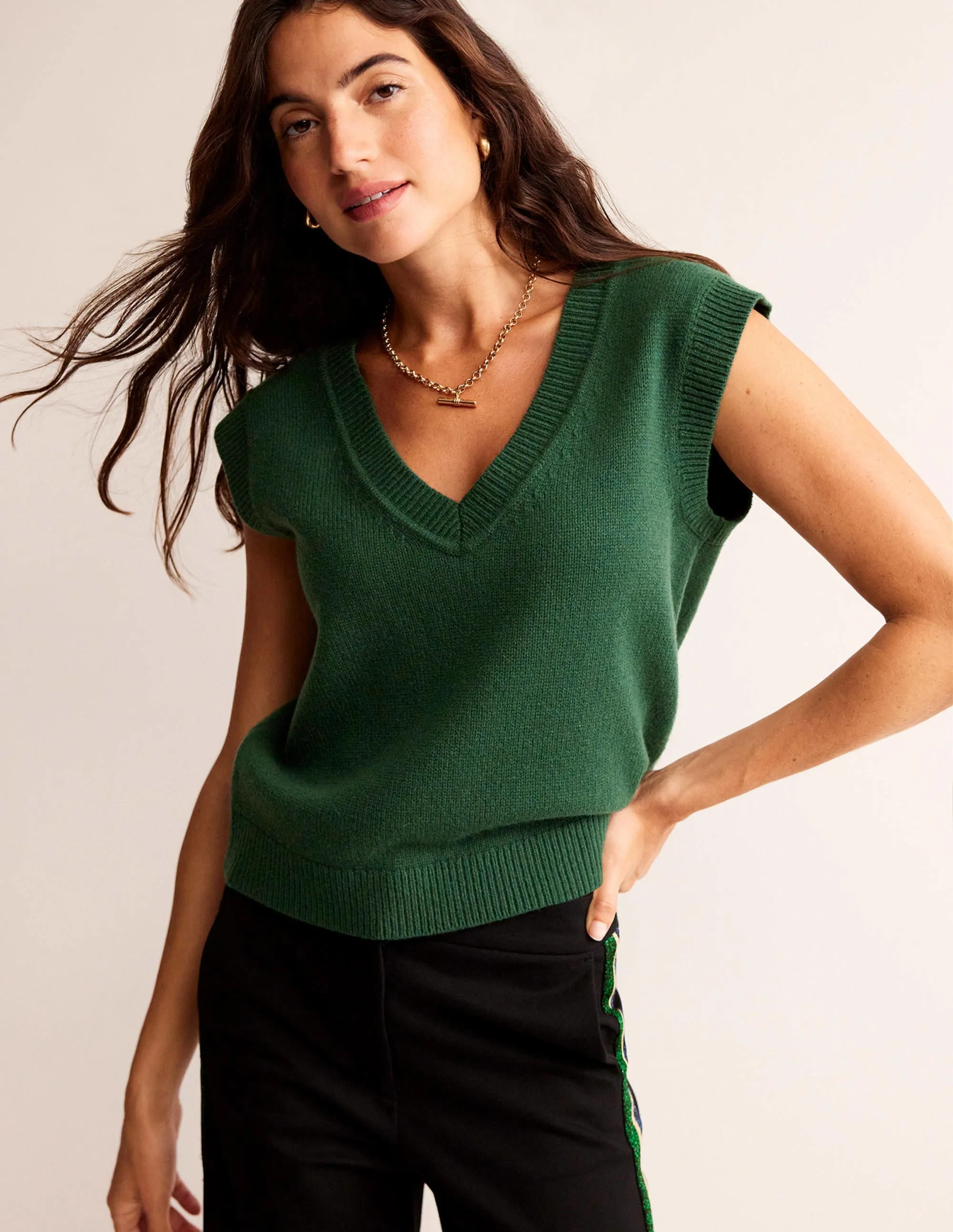 Olivia Merino Tank-Chatsworth Green