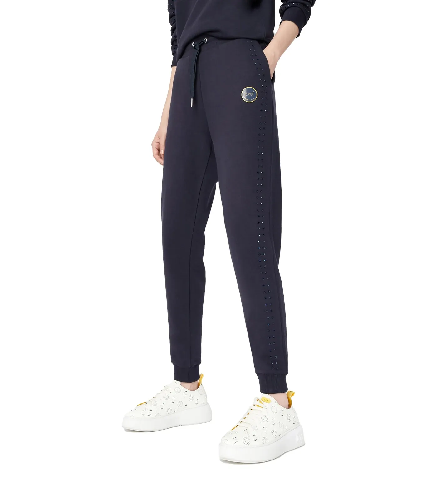 Organic Cotton Fleece Beaded Sweatpants Blueberry Jelly