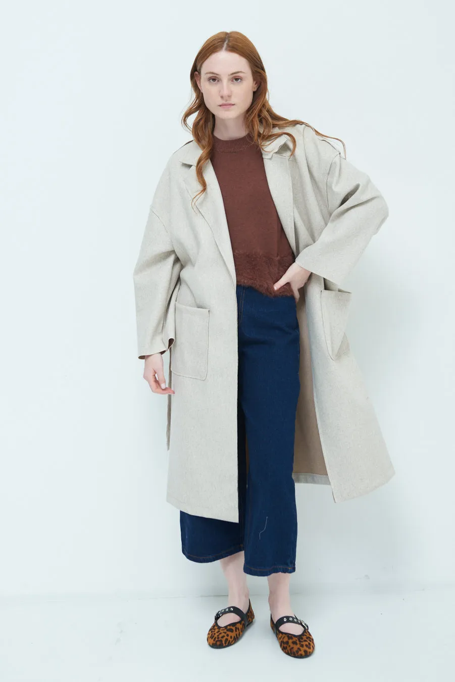 Oversized long coat with wide lapels wholesale